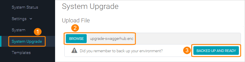Uploading the upgrade script