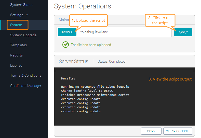 Running a maintenance script