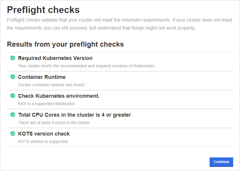 Preflight checks passed