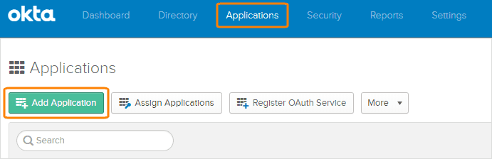 Adding an application in Okta Adding an application in Okta