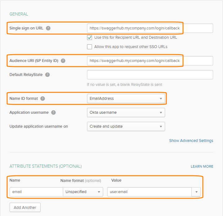 SAML 2.0 settings SAML 2.0 settings