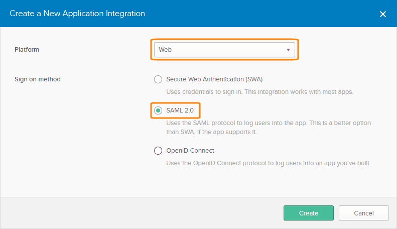 Creating a SAML 2.0 application in Okta Creating a SAML 2.0 application in Okta